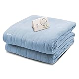 Biddeford Blankets - 1000-903292-535 Comfort Knit Heated Blanket, Twin, Cloud Blue