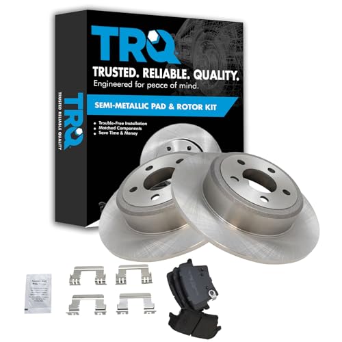 Image of TRQ Rear Semi Metallic Brake Pad and Rotor Set