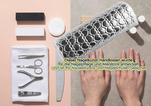 LATRAT Manicure Hand Cushion Nail Design Hand Rest Nail Studio Cushion Sponge Wrist Cushion for Salon Nail Art Nail Art Removable and Washable (Silver) - Image 4