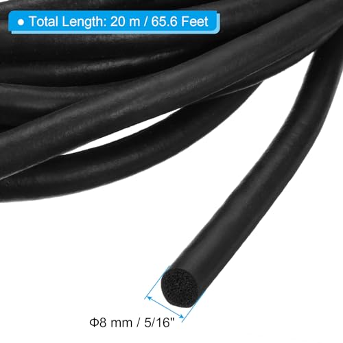 Image of PATIKIL 5 /16 Inch x 65.6 Feet Backer Rod, Foam Rope Caulk Crack Joint Filler Roll Seal Weather Strip for Home Construction, Black