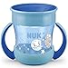 NUK Mini tasse d'apprentissage Magic Cup avec effet de lumière | 6 mois et plus | 160 ml | bord étanche à 360° | poignées ergonomiques | sans BPA | bleu
