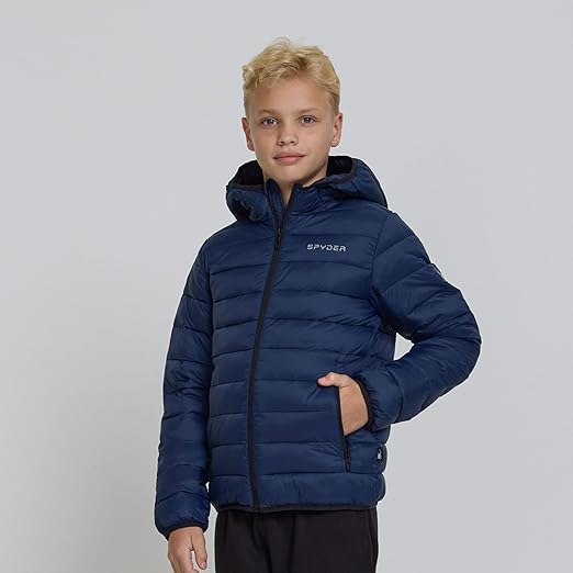 Image of Spyder Boys Puffer Jacket - Lightweight Packable Wind Water Resistant Quilted Boys Winter Coat - Cozy Insulated Winter Jacket