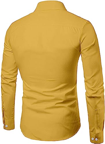 Image of MILDIN Men's Pure Cotton Striped Printed Shirt with Spread Collared Neck Full Sleeve Curved Hemline Button Closure and Regular Fit | Shirt for Man
