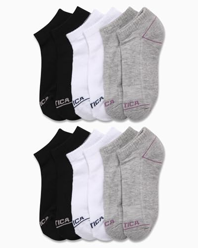 Nautica Womens No Show Socks - 12 Pack Cushioned Moisture Wicking Low Cut Womens Ankle Sock - Breathable Athletic Women Socks2