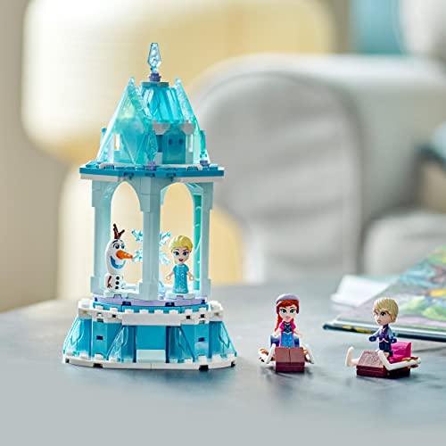 LEGO Disney Princess Annas und Elsas magisches Karussell, Die Eiskönigin Spielzeug, Inspiriert vom Frozen Eispalast mit 3 ikonischen Mikro… – Ansicht 5