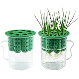 Nalanzhou 2Sets Green Onion Planter Scallion Grower Seed Sprouting Kit, 2 Green Onion Regrower Container and 2 Plastic Cups with Handle for Windowsill Garden Indoor Hydroponics Propagation Enthusiasts