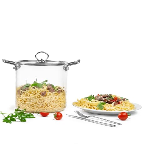 Glass-Cooking-Pot-Sauce-Pan-with-Lid-Cover-5L-53-Quartz-Heat-Resistant-Simmer-Pot-for-Stove-Potpourri-Pasta-Soup-Salad-Clear-Glass-Pots-for-Cooking-Stock-Pot-Borosilicate-Glass-Cookware