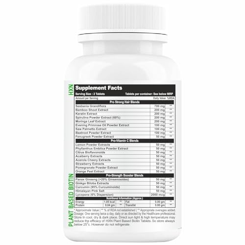 Biotin Tablets For Hair Growth With 10000mcg Powder Plant-Based Supplements, DHT Blocker To Reduce Hair Loss, Fall, Dry Scalp, And Dandruff Control Supplement For Women-60 Tablet (Pack1).