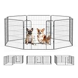 Qianruida Welpenlaufstall 80cm hoch Welpenauslauf Hundelaufstall Tierlaufstall Freilaufgehege für Hunde Wohnung 8-teilig