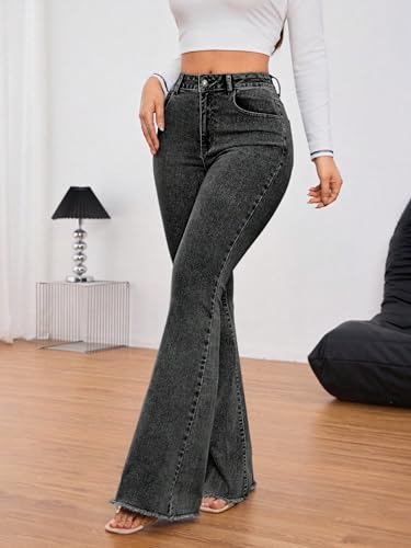 Image of KOTTY Women's Bootcut Flare Jeans with Slim Fit Thigh and Wide Hem Design