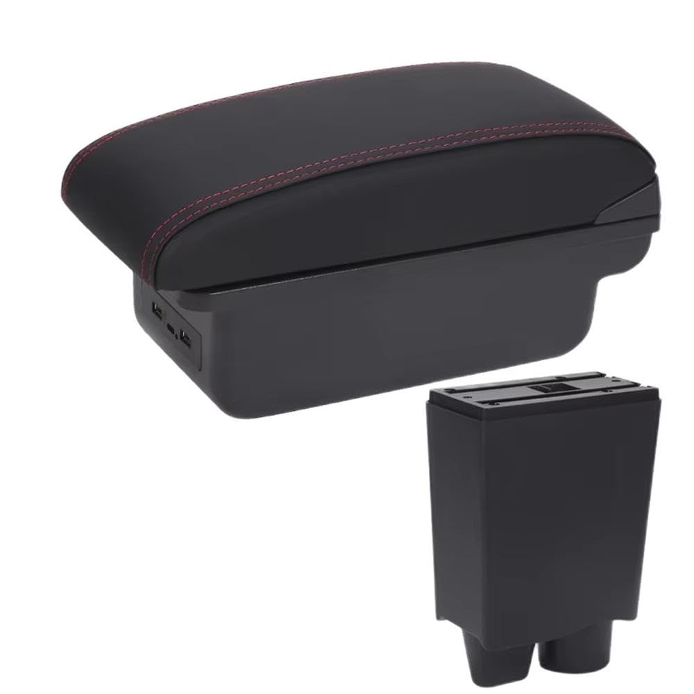 Fsozdbbpl B1 Black Red 3Usb For Fiat Mobi 2025 Car Armrest Box Interior Storage Box Interior Parts