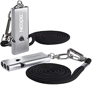 Noopel Whistle Emergency Three Tubes Survival Whistles 2 Pack with Lanyard and Keychain for Hiking Camping Kayak Sports Outdoor Safety Kids Lifeguard Rescue Signaling