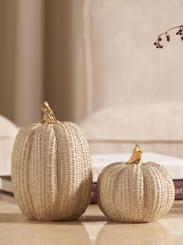 Fall Thanksgiving Pumpkin Decor Figurines, 2 PCS...
