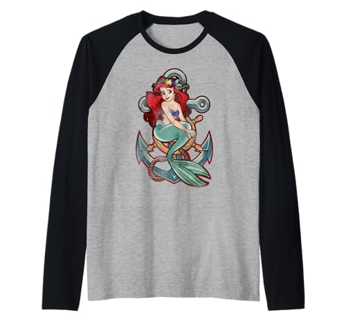 Haut raglan Disney de qualité supérieure avec imprimé vintage Ariel