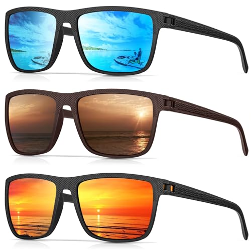 Polarized Sunglasses for Men Women, Square Retro Sun Glasses for ...
