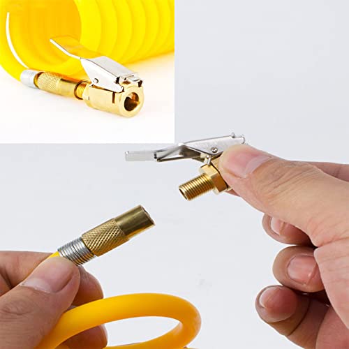 YUEMING 2Pcs Tire Air Chucks, Brass Tyre Valve Air Pump Clip, Car Pump Accessories Thread Nozzle Adapter, Open End Car Truck Tyre Tire Inflator Valve Connector for Car Truck 8mm