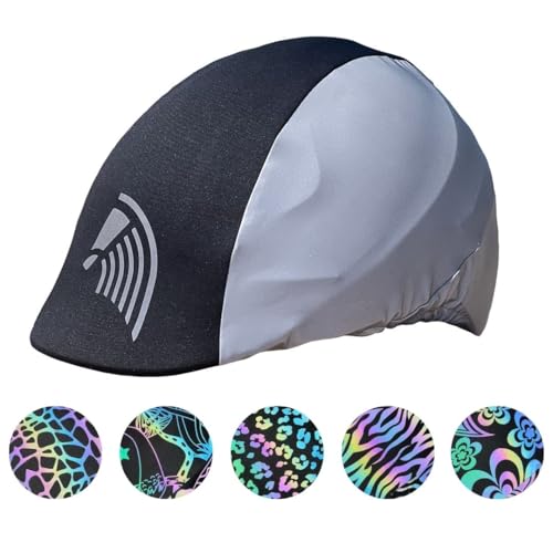 Rivestimento riflettente per casco da equitazione | misura universale | sicurezza per equitazione e cavallo | protezione casco per giorno e notte | elastico e antiscivolo | visibilità a 360° |