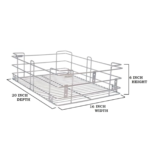 Image of BLOO BASKET 202modular kitchen accessories cabinet, 6-Piece Utensil Organizer, Stainless Steel, Silver (16 Inch Width * 20 Inch Depth, WITHOUT CHANNEL)