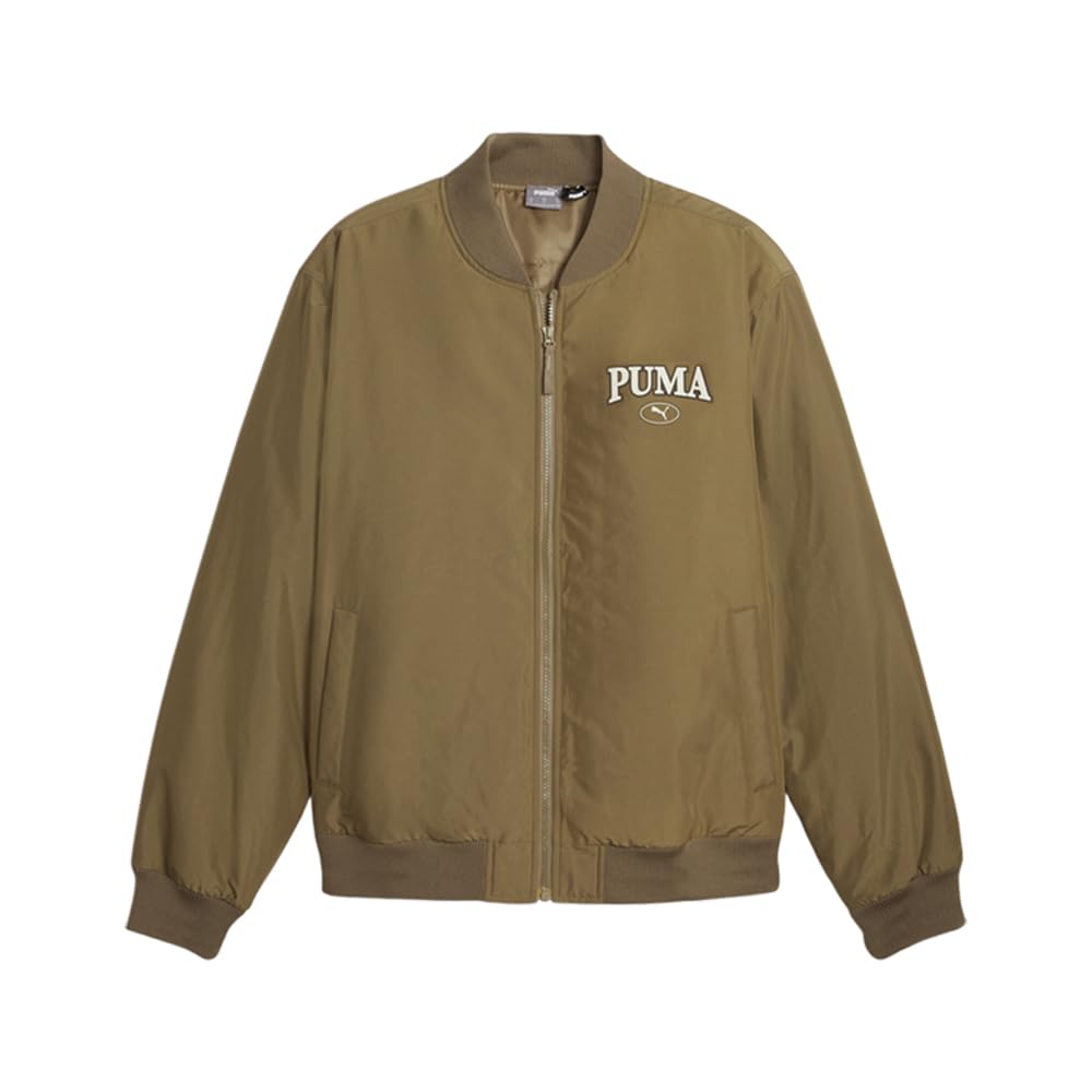 Mens Squad Bomber Jacket Athletic Outerwear Casual - Brown