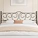 VECELO Metal King Size Headboard, Heavy Duty Curved Headboard Only Height Adjustable, Easy to Assembly, Farmhouse Victorian Style for Bedroom - Black, King