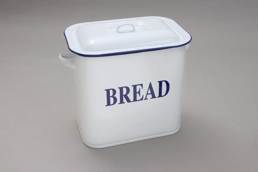 Falcon Enamel 34cm Oblong White Bread Bin Amazon.co.uk Home & Kitchen