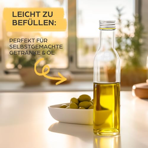 Praknu 12er Glasflaschen 250ml – Schraubverschluss Flaschen Zum Befüllen – Ansicht 2