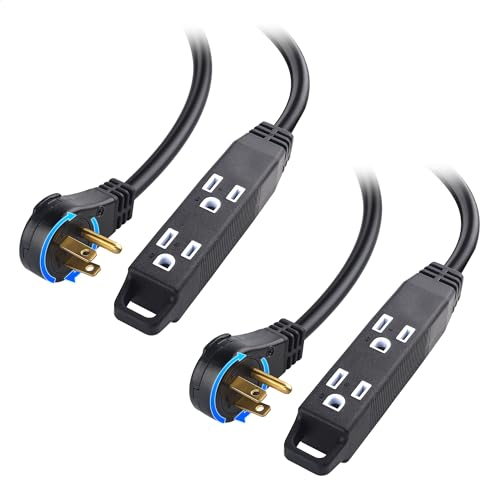 Cable Matters Extensión de Corriente 3 Tomas 1 Pieza Negro Modelo 400142-BLK-1x2