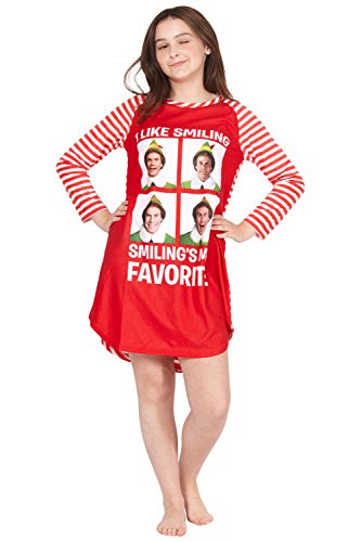 Elf The Movie Will Farrell Santa Holiday Christmas Fleece Raglan Nightgown Sleepshirt Pajama3