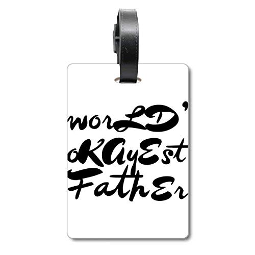 Étiquette valise de voyage World's Okayest Father pour éviter les pertes de sac