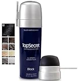 Top Secret Hair Thickening Building Fibers Applicator Included - Undetectable & Natural Hair Filler - for Men & Women - Instantly Fill In Fine Thinning Hair - Weather & Sweat Resistant (Black, Large)