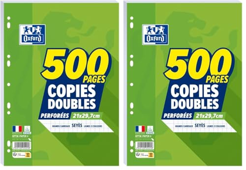 Copies doubles Oxford Seyès évitant l'encre qui traverse