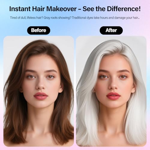 White Temporary Hair Color Spray For Kids Women Men, Temporary Hair Dye Washable Hair Color Wax Non-Sticky For Cosplay Party DIY, Christmas Party, Halloween Crazy Hair Day (4.06 oz)