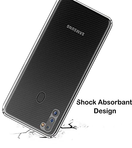 Image of Soft Flexible Silicone Back Cover Compatible with Samsung Galaxy M21 2021, Transparent Case
