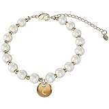 Flower Girl Proposal Bracelet, Dainty Gold Initial Charm Bracelet for Girl, Letter Name Bracelet Girls Jewelry Birthday Wedding Party Gift (C)