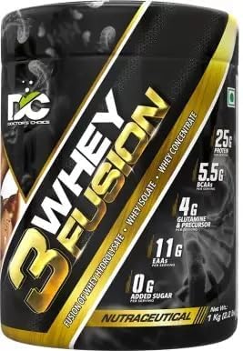 DC Doctors Choice 3Whey Fusion (Fusion Of Whey Hydrolysate, Whey Isolate, Whey Concentrate) (Choco Brownie Fudge)