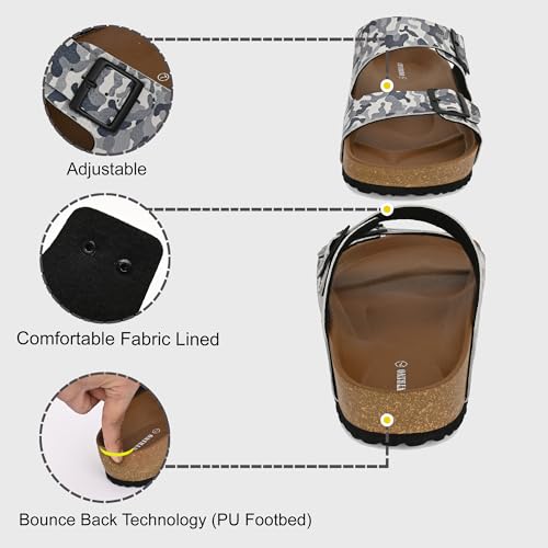 Image of Centrino Men's Berkin-Style Slip-On Sandals | Open Toe Design | Soft PU Footbed | Lightweight & Comfortable | Arch Support | On-Grip Sole | Casual Outdoor Wear (9213)
