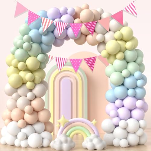 Image of Rozi Decoration Pastel Balloon Arch Kit 100Balloons Garland Strip Set