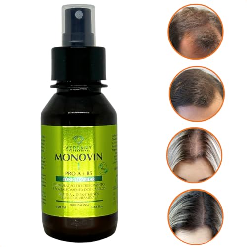 Tônico Capilar Antiqueda Crescimento Monovin 100ml Biotina e D-Pantenol Marrom