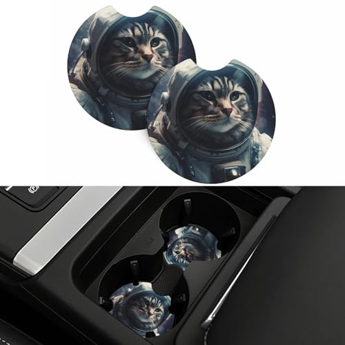 Posavasos para auto universal 2 piezas de neopreno negro miniatura 5