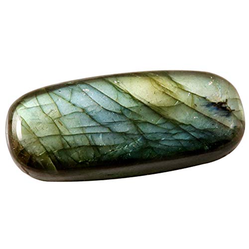 Labradorite cabochon octogone à reflets irisés intenses, gemme de 37,8 ct
