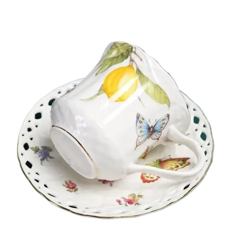 Juego de platillo taza café y té cerámica con plato postre(1 Set-200ml)