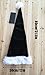 QIAONIUNIU Black Santa Hat - Adults Deluxe Black And White Xmas Christmas Hat Pack 2 pcs