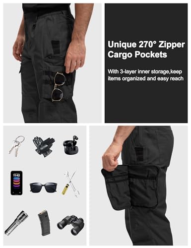 MOURCE Tactical Pants for Men Ripstop - Waterproof Lightweight EDC Cargo Work Pants for Men with 7 Pockets, Outdoor Apparel4