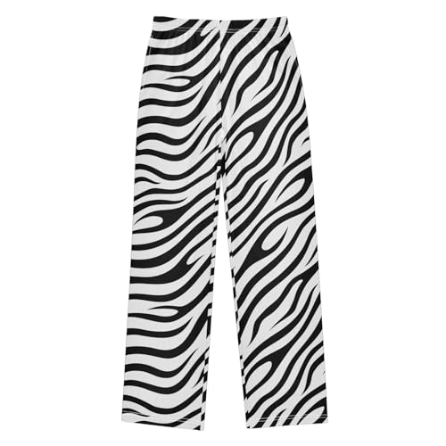 Boys' Pants Zebra Skin Texture Long Bottoms Jogger Pants Elastic Waist Trousers with Pockets S-XL