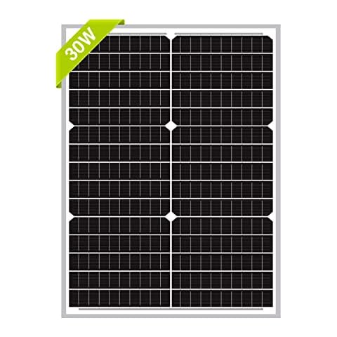 Newpowa 9BB 30W 12V Solar Panel High-Efficiency Monocrystalline 12V PV Module Designed for 12V Off Grid System, Charge Your 12V Battery of RV, Boat, Camper, Trailer, Gate Opener Cover