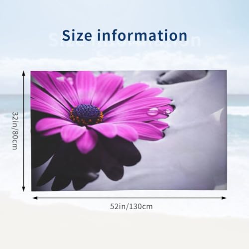Serviette de bain microfibre absorbante violette grand format imprimée - 4