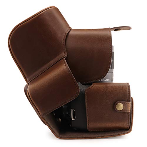 Megagear Mg1608 Ever Ready Leather Camera Case Compatible With Canon Eos Rebel T7 (18-55Mm), 2000D (18-55Mm) - Dark Brown #TOP2