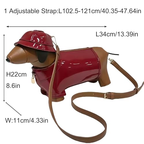 Image of Women PU Leather Unique Novelty Dog Shaped Crossbody Shoulder Bag Handbag Purse
