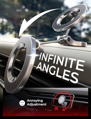 LISEN Magsafe Car Mount [24 Permanent Magnets] Cars Accessories for Cars Magnetic Phone Holder for iPhone 16e Fits iPhone 16 Pro Max 15 All Phones with Metal Ring