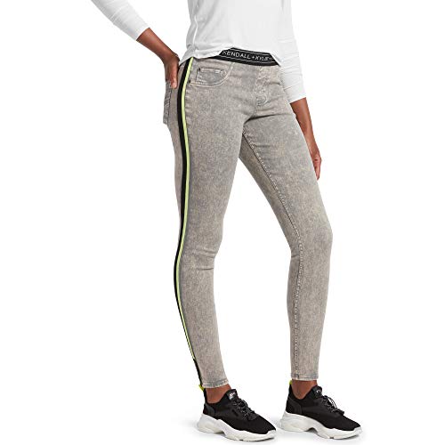 Kendall + Kylie Women's Sport Stripe Denim Leggings, FOG WASH, Medium